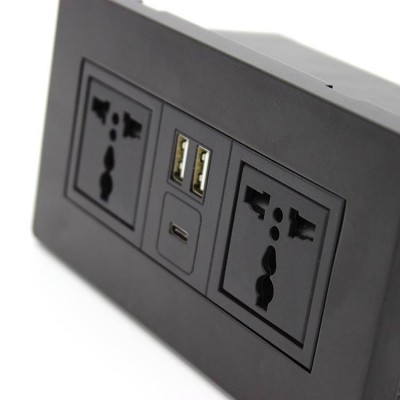 Hot Sale Universal Furniture Concealed Mounted Hotel Power Outlets Sockets With Usb & Usb-c Type C Power Outlet