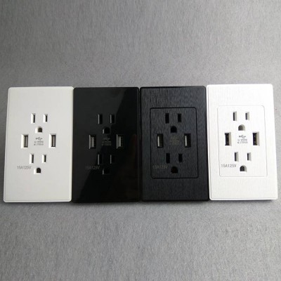 15a/125v American/canada Electric With 2 Usb 2.1a Charging Ports Wall Socket Us Plug