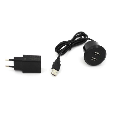 furniture USB charger with EU power adapter