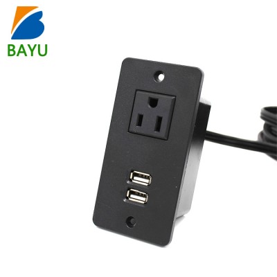 Dual USB Ports  Power Plug Socket power single outlets strip recessed tabletop