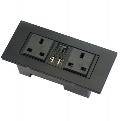 Dual Outlets Power Unit Dual USB Ports with Switch and Overload Protection