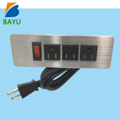 3 Outlets Power Unit Power Strip With Switch For Desk