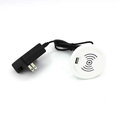 5V 2.1A Hot Sale Round USB Wireless Smartphone Charger for Cellphone White color with 1USB port