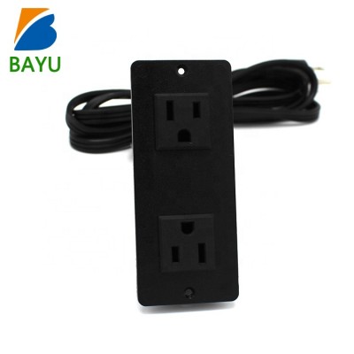 Dual Outlets Power Strip Recessed Tabletop Sockets For Furniture