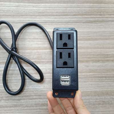 USA power 2outlet socket with USB charging port surface mounted extension Power plug